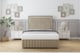 image 1 of Sloomy Boston Chrome Almond Coniston Divan Bed With Mattress 2 Drawers Footend With 54" Floor Standing Headboard & 12" Matching Footboard 4' Small Double | Cream | Almond | Small Double | 1