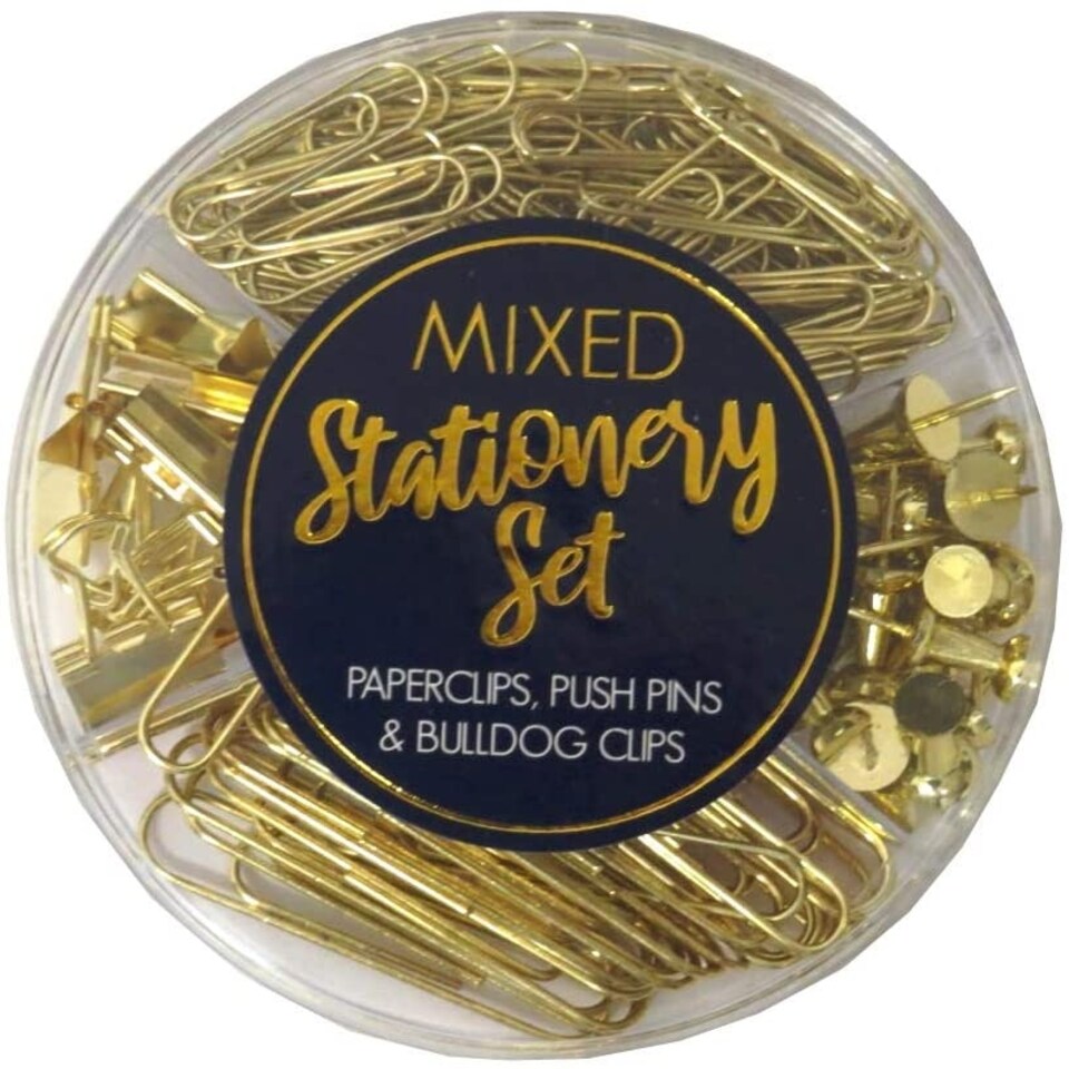 image 1 of Gold Mixed Stationery Accessories Set From The Opulent Geo Collection