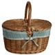 image 7 of Light Steamed Oval Lidded Wicker Basket with Lining Blue | Blue | One Size