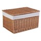 image 2 of Large Light Steamed Cotton Lined Wicker Storage Basket | Brown | Brown