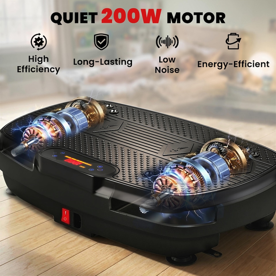 image 1 of SPORTNOW Vibration Plate Exercise Machine with 120 Speed Levels, 5 Programs | Black | Glossy black | 52.4L x 31W x 12H cm