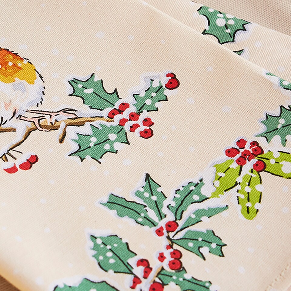 image 1 of Ulster Weavers Christmas Robins Napkins - 2 Pack Green