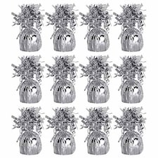 Silver Foil Balloon Weights - Pack of 12