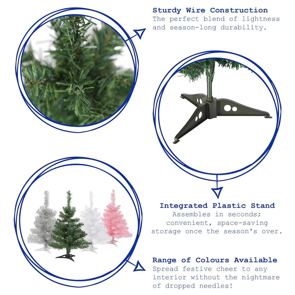 image 1 of Harbour Housewares Artificial Fir Christmas Tree - 60cm - White