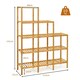 image 2 of COSTWAY 5-Tier Plant Holder Stand Shelf Storage Organizer Brown