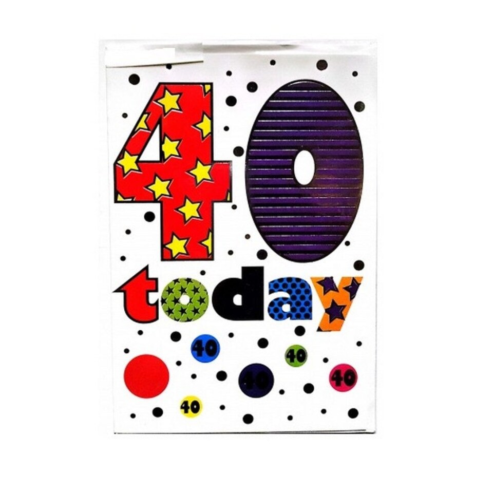 Today Stars 40th Birthday Greetings Card - White/Multicoloured - One Size