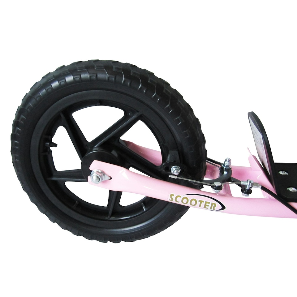 image 1 of HOMCOM Push Scooter, Teen Kids Scooter with 12" EVA Tyres, Pink