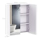 image 5 of HOMCOM Mirror Cabinet, Wall Mount Bathroom Storage Cabinet with Adjustable Shelf, Double Door Cupboard, 60 x 15 x 75 cm, White