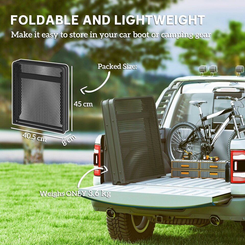 image 1 of Outsunny 3 ft Folding Camping Table w/ Adjustable Heights & Mesh Desktop 