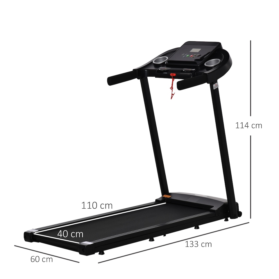 image 1 of HOMCOM Treadmill 1.5HP Electric Motorised Running Machine with LED Display