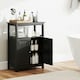 image 8 of COSTWAY Storage Organizer Bathroom Floor Cabinet Black Black