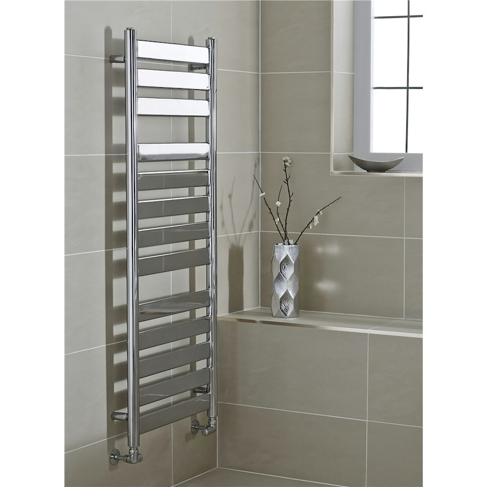 image 1 of 952mm (H) x 500mm (W) - Vertical Bathroom Towel Radiator (Hampsted) - (0.95 x 0.5m)