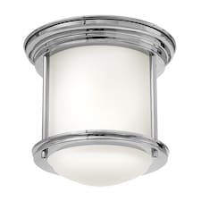Hinkley Hadrian 1 Light Flush Mount Chrome with Opal Glass IP44