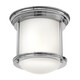 image 1 of Hinkley Hadrian 1 Light Flush Mount Chrome with Opal Glass IP44