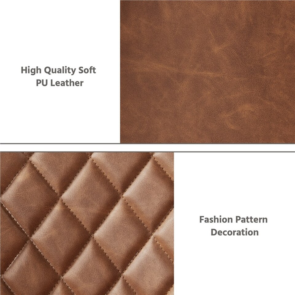 image 1 of Yaheetech Set of 2 PU Leather Dining Chairs with Metal Legs Brown | Retro Brown