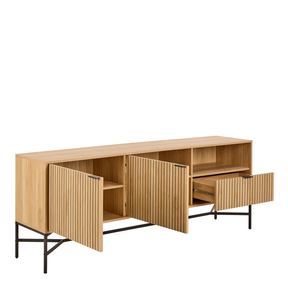 image 1 of Jaipur Sideboard With 2 Doors and 2 Shelves in Oak Brown