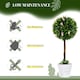 image 7 of HOMCOM Set of 2 Potted Artificial Plants Ball Tree with Flowers, Pink