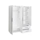image 6 of Adore Matt White 4 Door 2 Drawer Combi Wardrobe with Shelves White