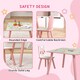 image 4 of ZONEKIZ Kids Table and Chairs, Children Desk with Two Chairs, Three Piece | Pink