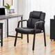 image 2 of Yaheetech Set of 2 Faux Leather Office Guest Chairs Black Black