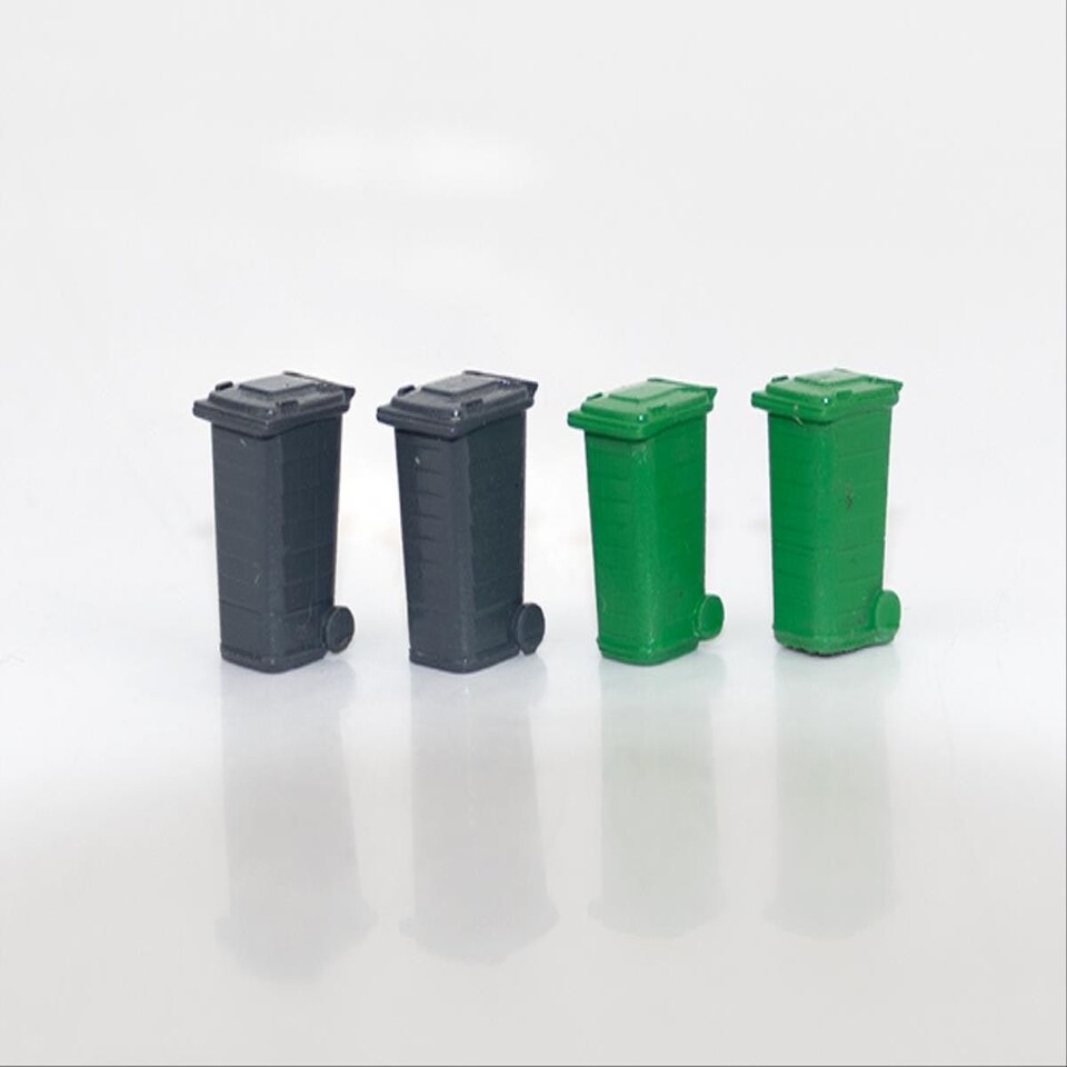 image 1 of GM Structures Model Wheelie Bins 4pcs (Pre-Built)