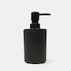 image 3 of OHS 4 Piece Ribbed Bathroom Set Soap Dish Dispenser Toothbrush Holder Tumbler Toilet Brush Accessories Organiser - Black