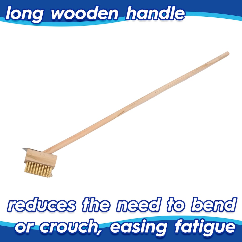 image 1 of Harbour Housewares Wooden Long Handle Weed Brush - 120cm