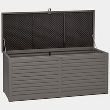 Garden Gear Grey Lockable Storage Patio Box with Sit-on Lid Weatherproof 490 Litre Box
