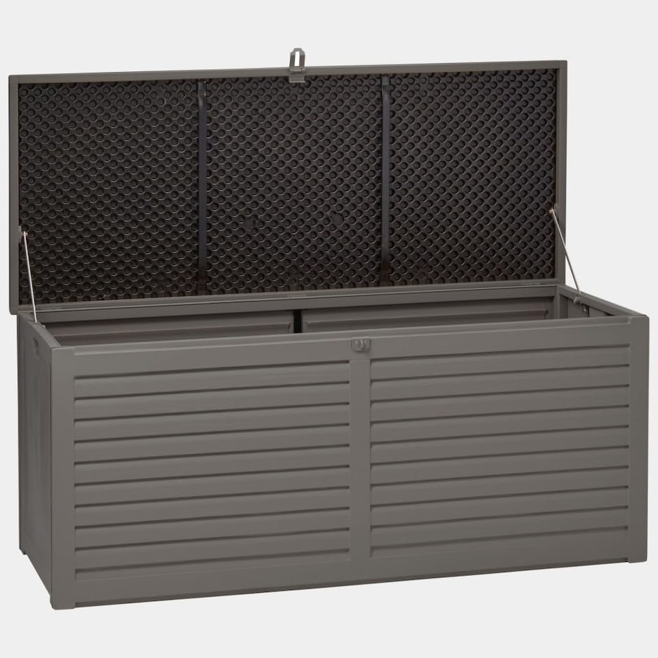 image 1 of Garden Gear Grey Lockable Storage Patio Box with Sit-on Lid Weatherproof 490 Litre Box