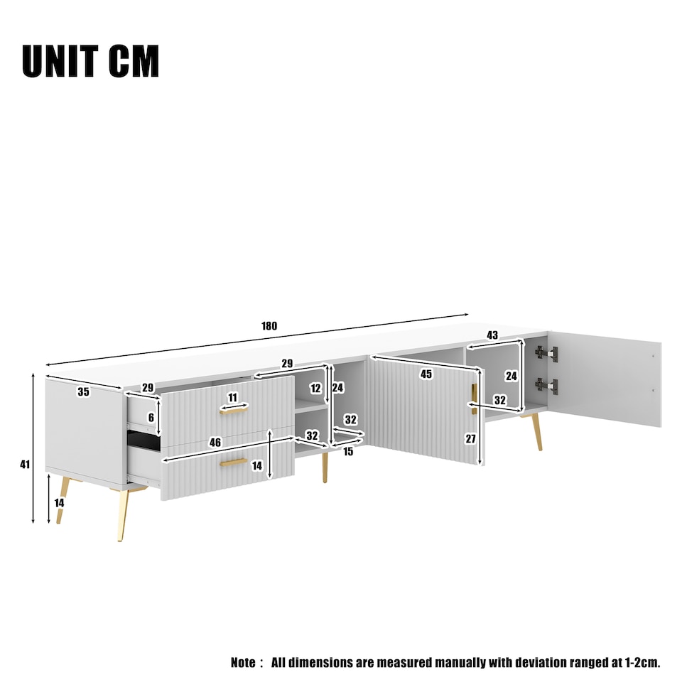 image 1 of Modern Entertainment Center Console with Stable Storage