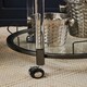 image 4 of Interiors by Premier Round Drinks Trolley, Two‑Tier Glass Shelves with Acrylic Supports, Mid‑Century Stainless Steel Bar Cart Black