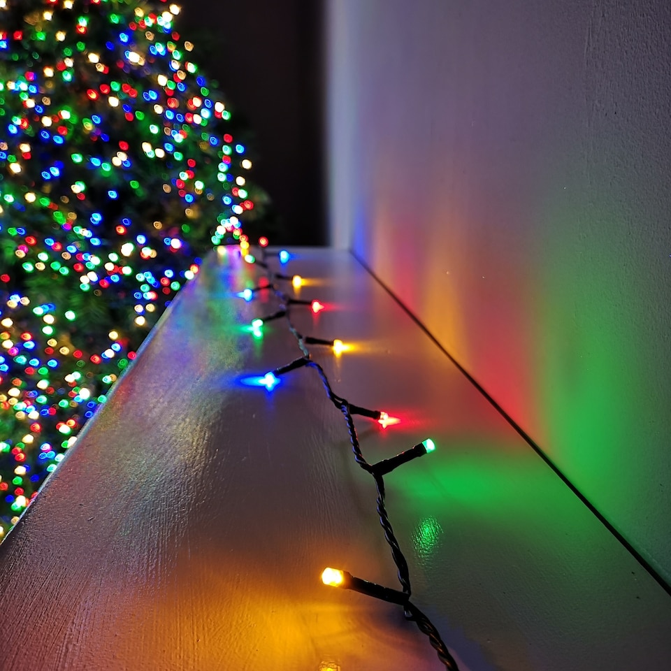 image 1 of 200 LED 16m Indoor Outdoor Christmas Multi Function Mains Operated String Lights with Timer in Multicoloured