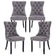 image 1 of Romsey Set of 4 Modern Velvet Dining Chairs with Solid Oak Legs