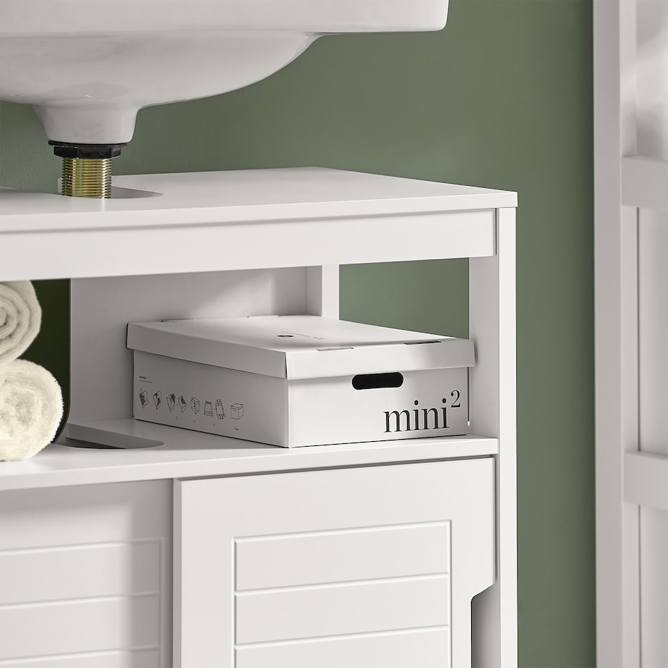 image 1 of SoBuy FRG128-W,Under Sink Bathroom Cabinet with Double Sliding Doors