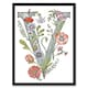image 1 of Letter V Wildflowers Elegant Birthday Gift Mum Black Framed Wall Art Print A4