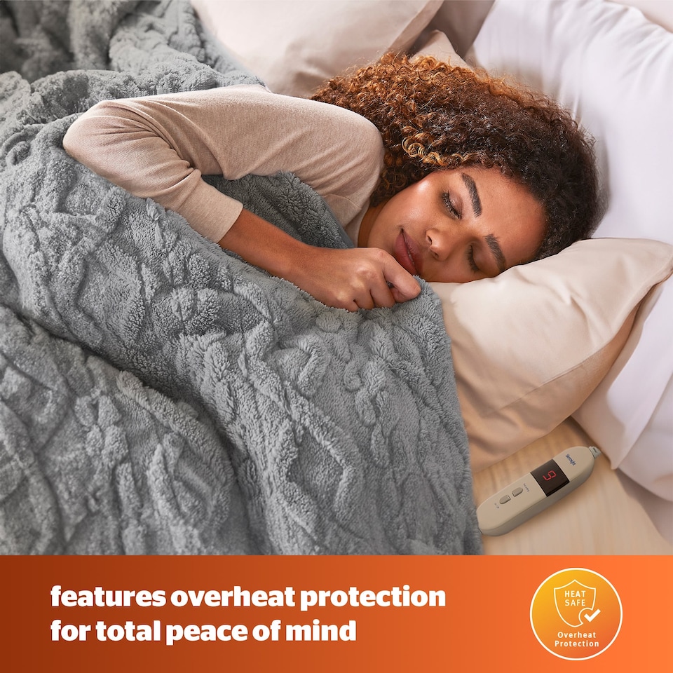 image 1 of Silentnight Luxury Super Cosy Heated Throw, Charcoal | Grey | Charcoal | One Size | 1