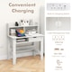 image 8 of COSTWAY Computer Desk with Power Outlets White