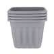 image 1 of Wham Vista 4 x 40cm Square Plastic Garden Planters | Grey | Upcycle Grey