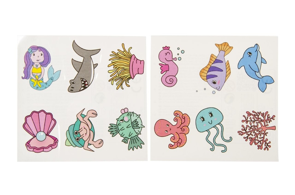 image 1 of 72 Pieces Sea Animals Tattoos
