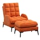image 1 of Living and Home Recliner Armchair and Ottoman Set with Metal Legs - Orange
