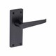 image 4 of Golden Grace 6 Pairs of Victorian Straight Handle Latch Door Handles in Matt Black with 120mm x 40mm Backplate Black