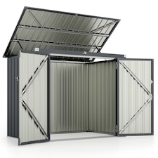 COSTWAY 172 x 95 x 130 cm Outdoor Trash Can Storage Shed (Excluding foundation)