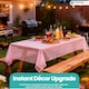 image 6 of Disposable Plastic Table Cover, Table Liner - 54" x 72"