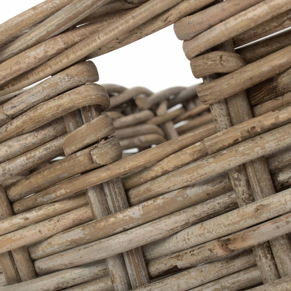 image 1 of Medium Rectangular Grey Rattan Storage Basket | Grey | Grey