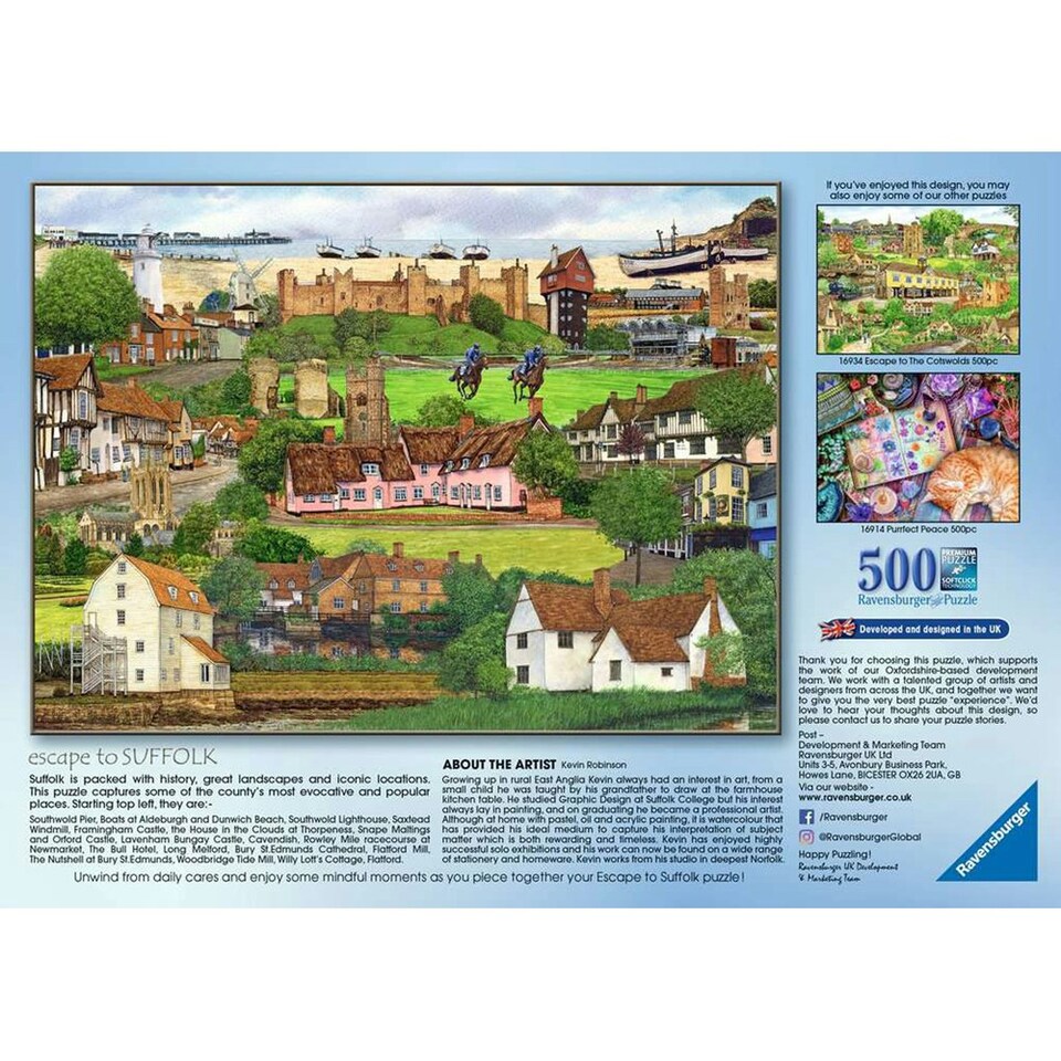 image 1 of Ravensburger Escape to Suffolk 500 Piece Jigsaw Puzzle