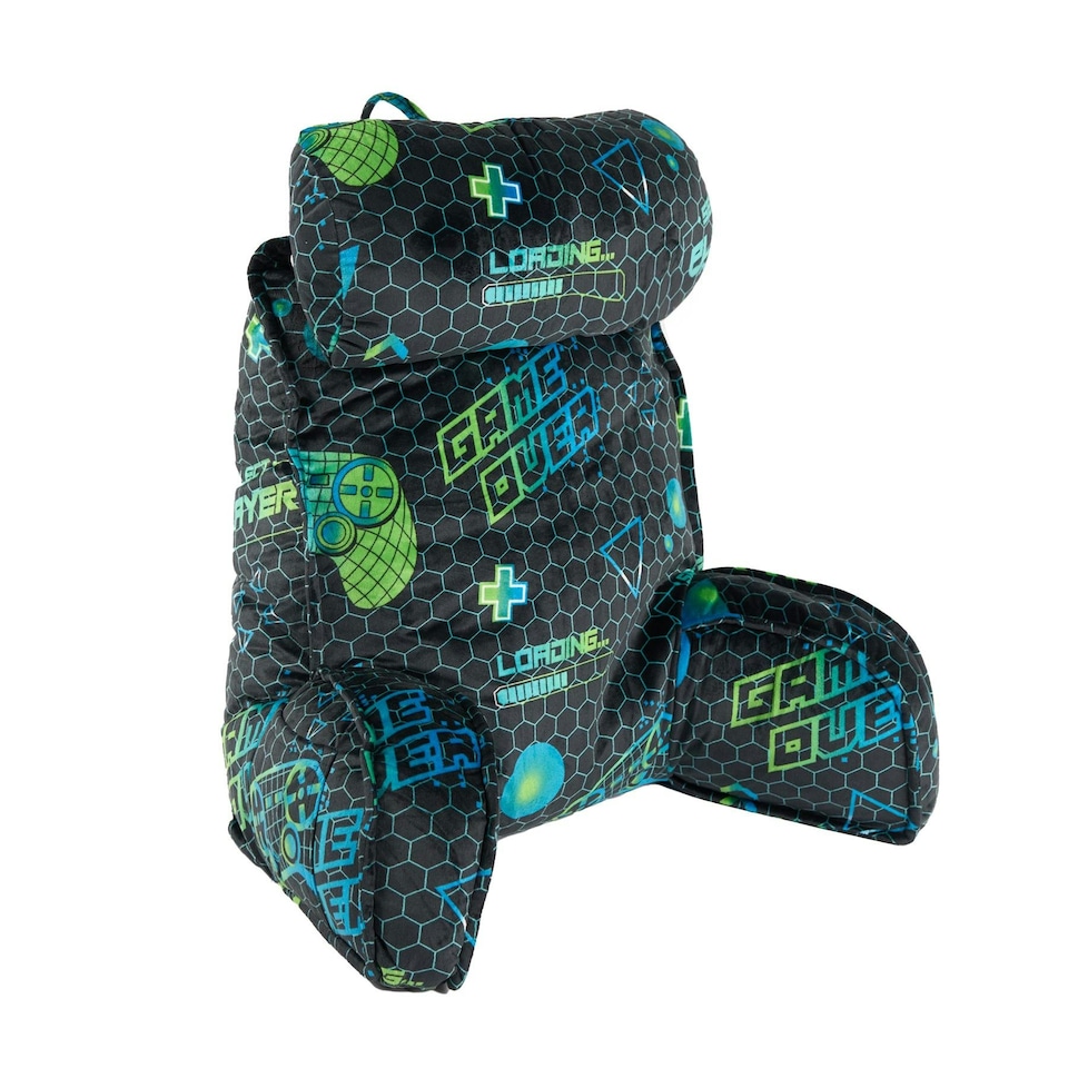 image 1 of OHS Soft Plump Cosy Reading Support Sofa Bed Pillow Cuddle Cushion With Head Rest Blue | Navy Blue Gaming | 80 x 60cm