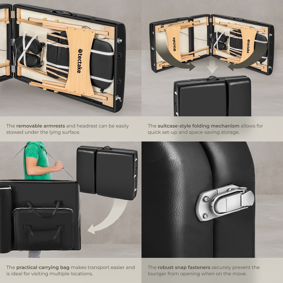 image 1 of 3 Zone Massage Table Somwang with Bolster Set | Black | black | 1