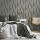 image 2 of World Of Wallpaper Shimmer Wave Textured Wallpaper - Black/Gold - 10m x 53cm Black