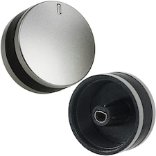 SPARES2GO Silver/Black Switch Knobs compatible with Lamona LAM3200 LAM3204 LAM3401 Hob Oven Cooker (Pack of 2)