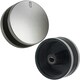 image 1 of SPARES2GO Silver/Black Switch Knobs compatible with Lamona LAM3200 LAM3204 LAM3401 Hob Oven Cooker (Pack of 2)